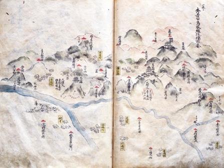 秀吉の鳥取城包囲図(因幡民談記)