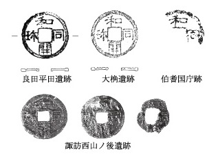 鳥取県出土の和同開珎の図