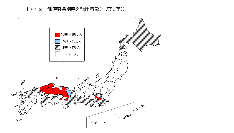 都道府県別県外転出者数