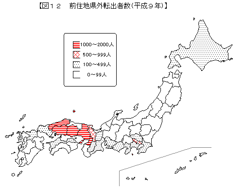 都道府県別県外転出者数