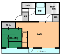 １ＬDK間取り図