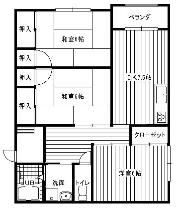 2DK間取り図