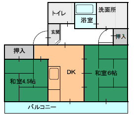 2DK間取り図