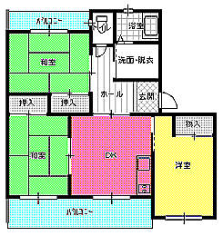 ３DK（タイプ２)間取り図