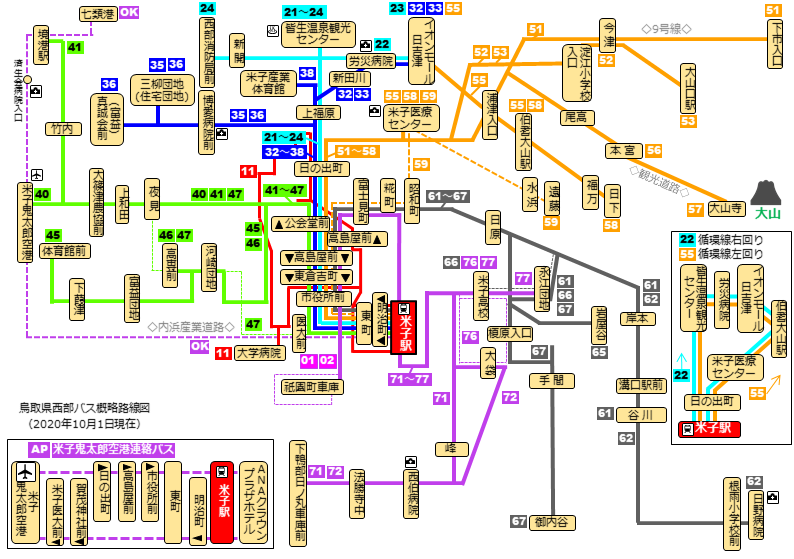 西部地区概略バス路線図