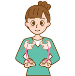 「タイヤ交換」の手話のイラスト１