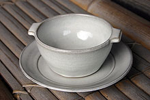 写真「灰釉スープ碗・皿セット」