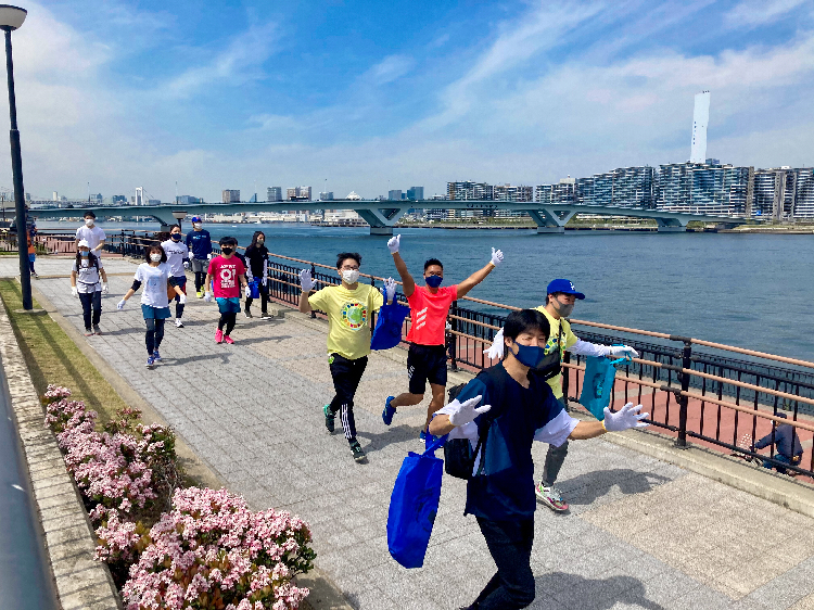 名古屋市でのプロギング風景