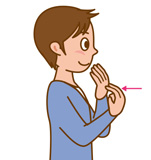 「検診」の手話のイラスト2