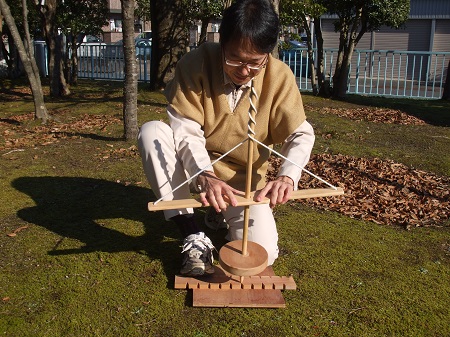 火おこしの様子