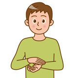 「病院」の手話のイラスト1