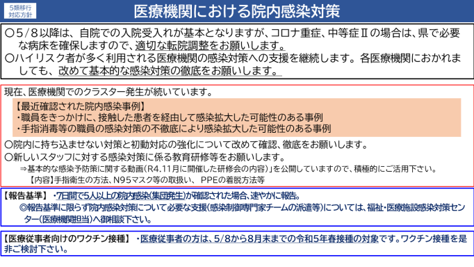 医療機関へのメッセージ