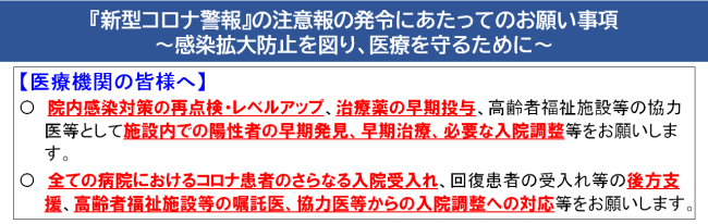 医療機関向けメッセージ
