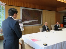 株式会社合同資源からの企業版ふるさと納税を活用した寄附に対する感謝状贈呈式1