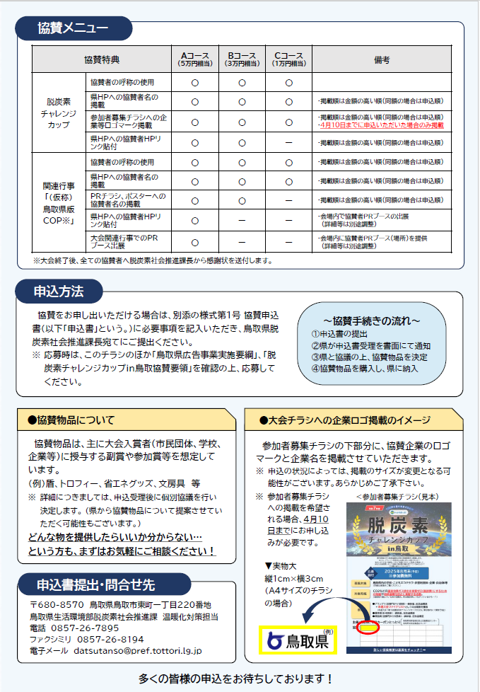 協賛企業募集チラシ裏