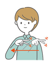 泳ぐの手話のイラスト