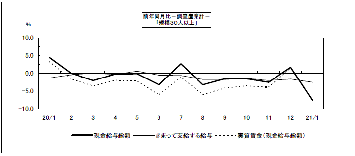 給与（前年同月比）