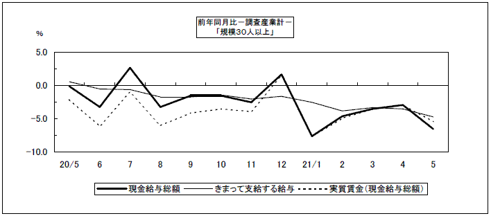 給与（前年同月比）