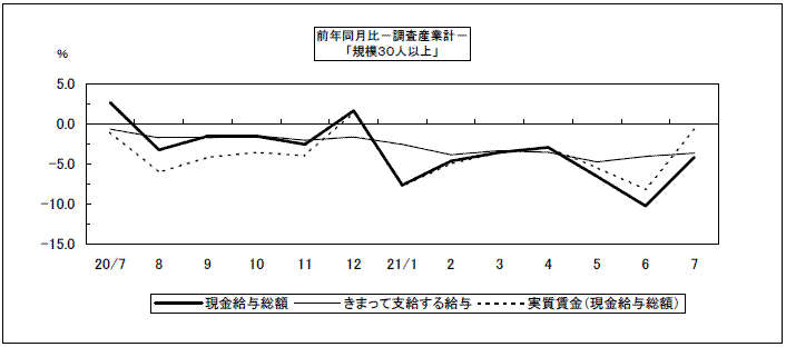 給与（前年同月比）