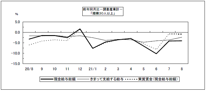 給与（前年同月比）