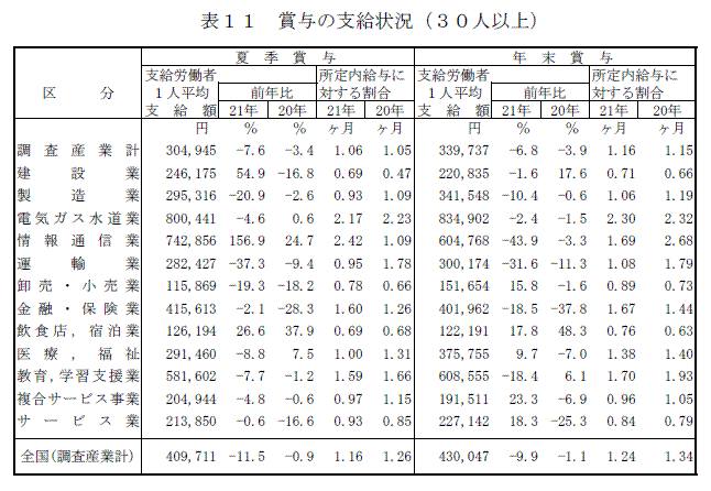 表１１