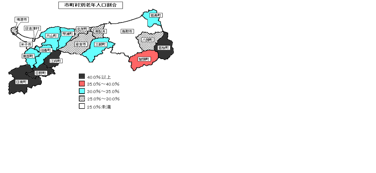 市町村別老年人口割合地図グラフ