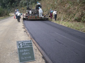 道路舗装の作業風景