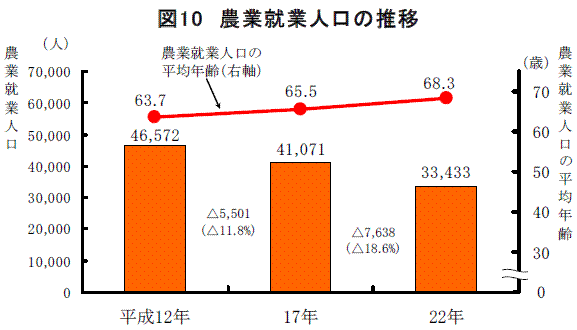 図10 農業就業人口の推移