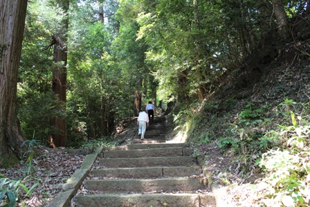 階段を上る風景