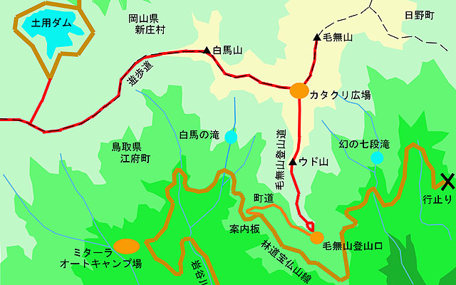 江府町滝の地図