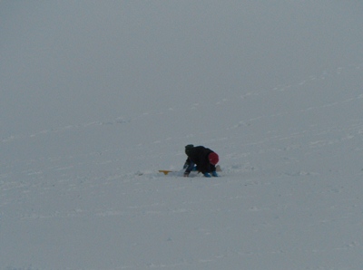 雪と遊ぶ子供たち