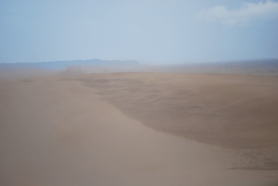 砂丘東側の砂嵐