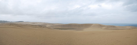 「馬の背」の風景－曇り空でやや強い風が吹いています