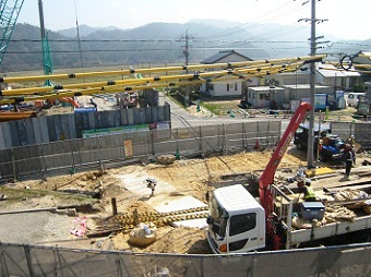 県道改良施工状況写真