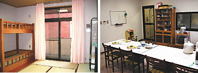 一時保護のための居室・食堂の写真